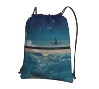 Zcmkjlg magical nights Print Drawstring Bag with Zipper Pocket, Collapsible Daypack, Adjustable for Camping Festival Outing