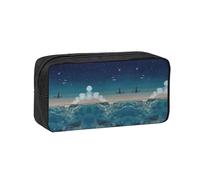 Zcmkjlg Magical Nights Printed Large Capacity Pencil Case, Wide-Opening Pouch, Aesthetic Supply for School Office