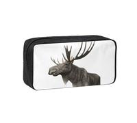 Zcmkjlg Moose Printed Large Capacity Pencil Case, Wide-Opening Pouch, Aesthetic Supply for School Office