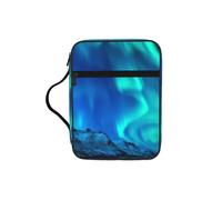Zcmkjlg Northern Lights Portable Bible Holder Bag with Front Pocket Practical Christian Bag for Men Women Daily Church Activities
