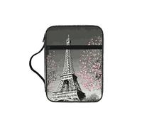 Zcmkjlg Paris Eiffel Tower Portable Bible Holder Bag with Front Pocket Practical Christian Bag for Men Women Daily Church Activities