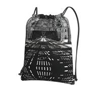 Zcmkjlg Patterns of Light Print Drawstring Bag with Zipper Pocket, Collapsible Daypack, Adjustable for Camping Festival Outing