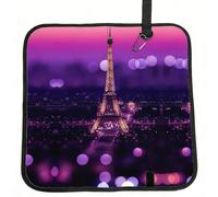 Zcmkjlg Pink Paris Printed Foldable Seat Cushion Oxford Fabric, Portable Sitting Pad for Stadium Camping Picnic
