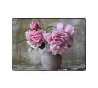 Zcmkjlg Pretty Roses Printing Flannel Carpet 80x58 In, Soft Non Slip Carpet, Living Room Mat,Large Soft Coffee Table Mat
