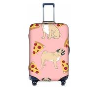 Zcmkjlg Pug Pizza Pink Printing Elastic Suitcase Cover for Travel Business Trips, Dust with Handle Holes,Large Suitcase Cover