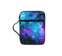 Zcmkjlg Purple Starry Sky Portable Bible Holder Bag with Front Pocket Practical Christian Bag for Men Women Daily Church Activities