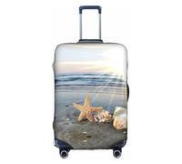 Zcmkjlg Seashells On The Beach Printing Elastic Suitcase Cover for Travel Business Trips, Dust with Handle Holes,Large Suitcase Cover