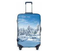 Zcmkjlg Snow-Covered Winter Trees Printing Elastic Suitcase Cover for Travel Business Trips, Dust with Handle Holes,Large Suitcase Cover