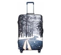 Zcmkjlg Snow Street Printing Elastic Suitcase Cover for Travel Business Trips, Dust with Handle Holes,Large Suitcase Cover