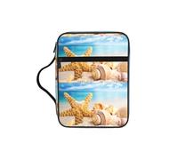 Zcmkjlg Starfish and Seashells Portable Bible Holder Bag with Front Pocket Practical Christian Bag for Men Women Daily Church Activities
