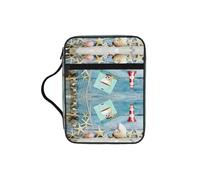 Zcmkjlg Starfish Lighthouse Beach Portable Bible Holder Bag with Front Pocket Practical Christian Bag for Men Women Daily Church Activities
