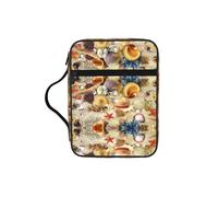 Zcmkjlg Starfish Seashell Sandy Beach Theme Portable Bible Holder Bag with Front Pocket Practical Christian Bag for Men Women Daily Church Activities