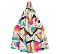 Zcmkjlg Striped Abstract Colorful Printing Adult Halloween Hooded Cloak, Theme Parties Cloak For Masquerade