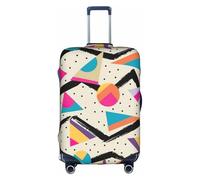 Zcmkjlg Striped Abstract Colorful Printing Elastic Suitcase Cover for Travel Business Trips, Dust with Handle Holes,Large Suitcase Cover