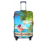 Zcmkjlg Tropical Cocktails Printing Elastic Suitcase Cover for Travel Business Trips, Dust with Handle Holes,Large Suitcase Cover