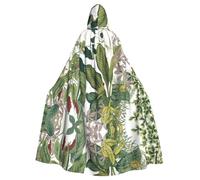 Zcmkjlg Tropical Flower Leaf Parrot Printing Adult Halloween Hooded Cloak, Theme Parties Cloak For Masquerade