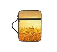 Zcmkjlg Wheat Field Portable Bible Holder Bag with Front Pocket Practical Christian Bag for Men Women Daily Church Activities