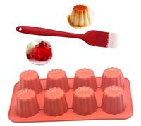 ZCMMGPBB Silicone Cylindrical Candy Molds, 8 Cavities, B Color, Includes Brush, DIY Handmade Crafts, Food Preparation, Dishwasher Safe, 240°C, 0.18 kg