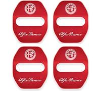 ZCNDGHMQ 4PCS Car Door Lock Cover Protector for Alfa Romeo 4C Giulia Giulietta GT MiTo Stelvio Tonale Junior,Door Lock Cover Guard Latch Cap Sticker