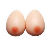 Zcoins 1 Pair Mastectomy Postoperative Silicone Breast Forms Artificial Silicone False Breast For Woman, Skin Color, Beige Skin Color, M(B,600g/pair)