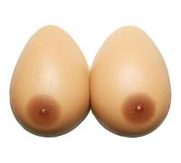 ZCOINS 1 Pair Mastectomy Postoperative Silicone Breast Forms Artificial Silicone False Breast For Woman 300g-3200g Size 34A-48 E 52 D 50 DD (M(B,800g/pair), SunTan Colour)