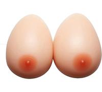 Zcoins 1 Pair Mastectomy Postoperative Silicone Breast Forms Artificial Silicone False Breast For Woman, Beige Skin Color, XL(34DD/36D,1000g/pair)