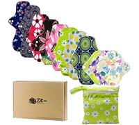 ZCOINS 11 Pack Reusable Sanitary Pads (3S/6M/2XL) for All Flows - Light Medium Heavy & Night Use, Mixed Size Washable Cloth Period Pads with Wet Bag