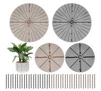 ZCOINS Large Flower Pot Grids 52 cm and 30 cm, 4 Pieces Cuttable Plant Pot Protection Grid Plant Protection Cats and Children, Indoor Plant Flower Covers, Floor Protectors with Deep Supports