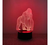 ZCPingNiao 3D Decorative Night Light, Orangutan Animal Collection, Home Decor, Black Base, Gorilla Night Light, 7 Colours Available, A Surprise Choice for Kids.