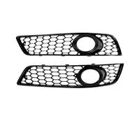 ZCPOPKNHNZ For A3 8P 2009 2010 2011 2012 2013 8P0807682D 8P0807681D 2pcs Car Front Bumper Fog Light Grille Cover Honeycomb Mesh(BLACK)