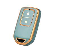 ZCPOPKNHNZ For Accord EX EXL For Civic Crv Hrv For Pilot For Ridgeline For Pocketor Car Key Case 2 Buttons Soft TPU Fob Cover(Blue gold)