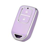 ZCPOPKNHNZ For Accord EX EXL For Civic Crv Hrv For Pilot For Ridgeline For Pocketor Car Key Case 2 Buttons Soft TPU Fob Cover(Purple silver)