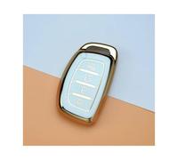 ZCPOPKNHNZ For Hyundai For Sonata 2015 Key Shell Fob Car Accessories 4 Button Flip Folding Tpu Case Cover(WHITE)