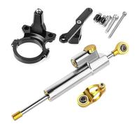 ZCPOPKNHNZ For QJMOTOR RRQ600 2021 2022 Motorcycle Aluminum Steer Damper Mounting Bracket Kit Fiber Carbon Accessories(Silver2+Black)