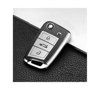 ZCPOPKNHNZ For SEAT For Ateca For Leon FR 2 For Ibiza TPU Leather Car Key Case Protection Bag Accessories(Silver)
