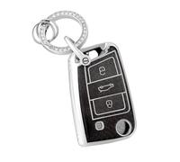 ZCPOPKNHNZ For Seat For Ateca For Leon Soft TPU Car Key Cover Case Shell Fob Protector Accessories(BLACK,Model 1)