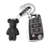 ZCPOPKNHNZ For Seat For Ateca For Leon Soft TPU Car Key Cover Case Shell Fob Protector Accessories(BLACK,Model 2)