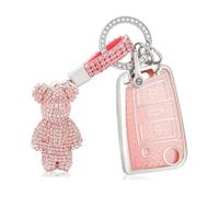 ZCPOPKNHNZ For Seat For Ateca For Leon Soft TPU Car Key Cover Case Shell Fob Protector Accessories(Pink,Model 2)