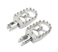 ZCPOPKNHNZ Wide MX Foot Pegs Motorcycle Footpegs Front Rear CNC For Harley For Softail Fat Bob For Breakout For Street Bob(Chrome Front 1)