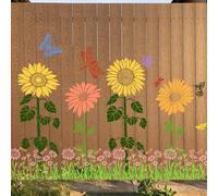 ZCPTZ 10 Pcs Large Sunflower Stencils for Painting Reusable Floral Butterfly Leaf Crafts Stencils Set for DIY Drawing, Walls, Wood, Window, Garden Fence Furniture