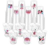 ZCPTZ 90 Pcs 50's Party Plastic Cups 12oz,1950's Rock and Roll Disposable Cups Back to 50s Retro Party Tableware 50's Theme Party Decorations for 50's Theme Birthday Party Music Party Supplies