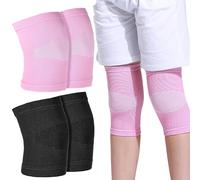 ZcrPrn 2 Pairs Knee Support, Kids Knee Sleeve, Youth Knee Compression Sleeve Nylon Children Knees Brace Pads Boys & Girls for Volleyball Basketball Gymnastics Sports