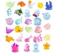 ZcrPrn 28 PCS Mini Resin Animals, Tiny Sea Animals Figures Mixed for Aquarium Fish Tank Ornaments, Fairy Garden, Dollhouse, Mini Figures Craft Projects Suitable for Home And Office Decoration