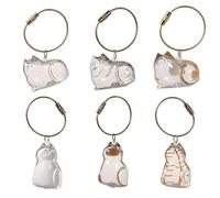 ZcrPrn Cat fur Keepsake Keyring,Pet Memorial Keyring,6 Pcs Transparent Pet fur Keepsake,Cat Memorial Gifts for Those Who Have Lost Their Pets and Cat lovers