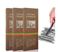 ZcrPrn Charcoal Sticks, Willow Charcoal, Premium Willow Charcoals Sketch Drawing Supplies for Professionals, Students, Hobbyists, Ideal for Shading, Blending & Fine Art(3 Box)