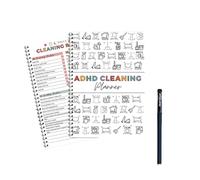 ZcrPrn Cleaning Planner, Daily Planner, Cleaning cleaning planner, Organizing Solutions for DIY Home Improvement, Editable Template, Weekly Monthly Yearly Household Chore Chart (1 Book + 1 Pen Set)