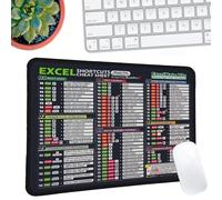 ZcrPrn Excel Shortcuts Mouse Mat, Excel Cheat Sheet Desk Mat,Shortcuts Mousepad 210 * 260 * 3mm, Non-Slip Keyboard Mat, Mouse Mat for Desk, Employee Gift for Office Home Computer Desk Laptop Supplies
