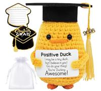 ZcrPrn Graduation Duck, Graduation Gifts, 3 PCS Graduation Presents Set with Emotional Support Duck, Card and Organza Bag, Funny Emotional Support Gift for Class of 2026 High School College Grad