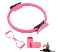 ZcrPrn Pilates Equipment Set, 3pcs Adjustable Resistance Home Pilates Kit for Women, Core Balance Gym Rings, Pink