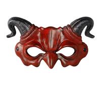 ZcrPrn Scary Mask,Halloween Mask,Red Half Face Scary Devil Horn for Halloween Masquerade Cosplay Party Halloween for 14+ Years Old